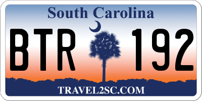 SC license plate BTR192