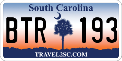 SC license plate BTR193