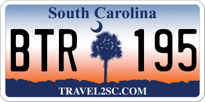 SC license plate BTR195