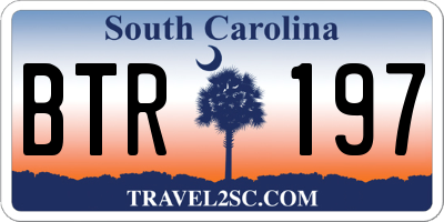 SC license plate BTR197