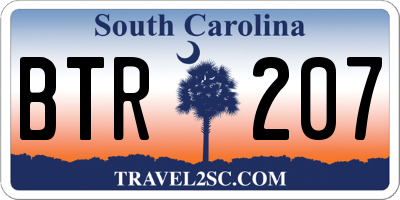 SC license plate BTR207