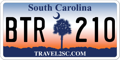 SC license plate BTR210