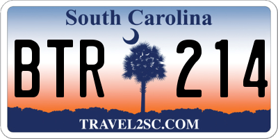 SC license plate BTR214