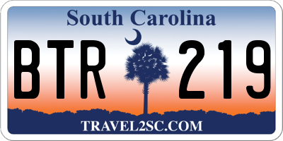 SC license plate BTR219