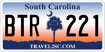 SC license plate BTR221