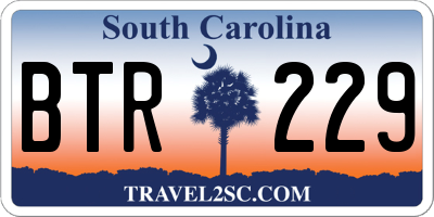 SC license plate BTR229