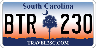 SC license plate BTR230