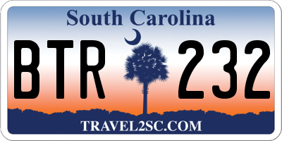SC license plate BTR232