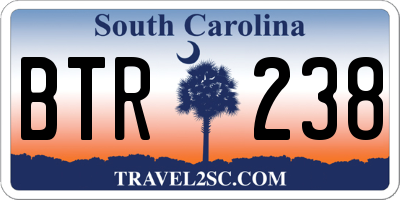 SC license plate BTR238