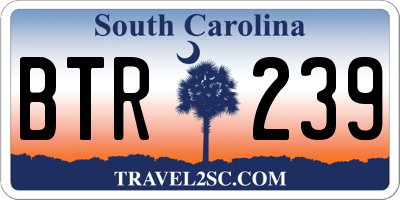 SC license plate BTR239