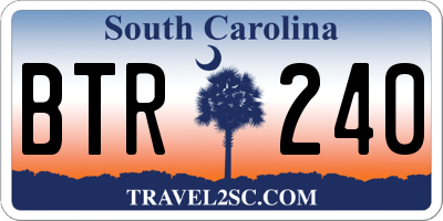 SC license plate BTR240