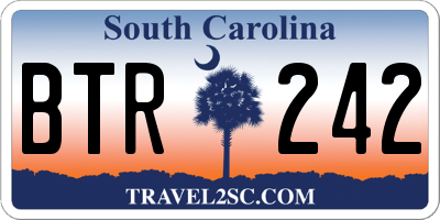 SC license plate BTR242