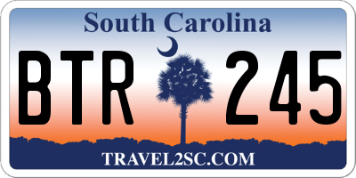 SC license plate BTR245
