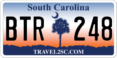 SC license plate BTR248