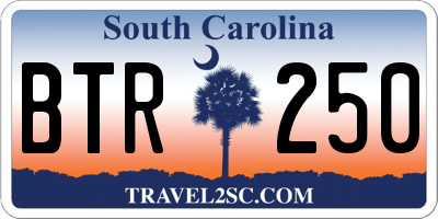 SC license plate BTR250