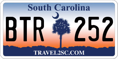 SC license plate BTR252