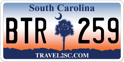 SC license plate BTR259