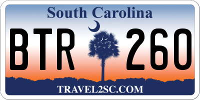 SC license plate BTR260