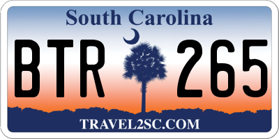 SC license plate BTR265