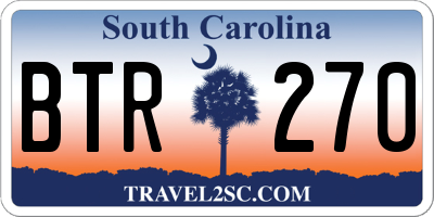 SC license plate BTR270