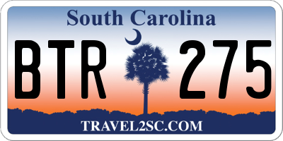 SC license plate BTR275