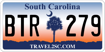 SC license plate BTR279