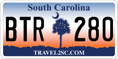SC license plate BTR280