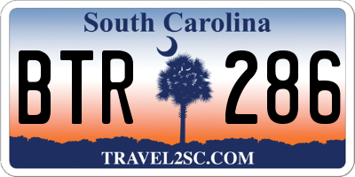 SC license plate BTR286