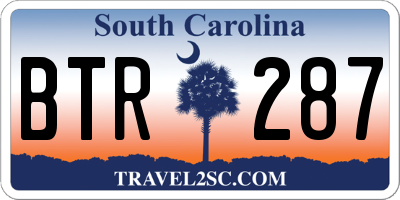 SC license plate BTR287