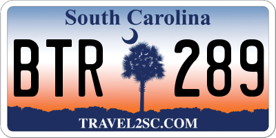 SC license plate BTR289