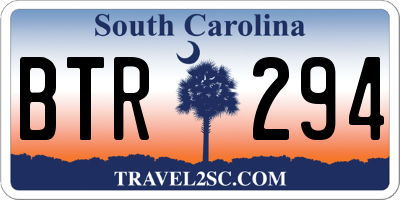 SC license plate BTR294