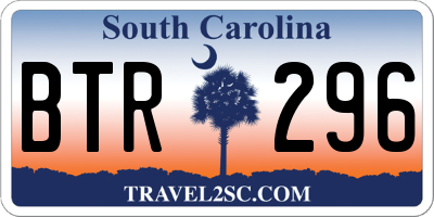 SC license plate BTR296