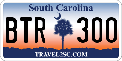 SC license plate BTR300