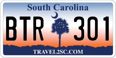 SC license plate BTR301