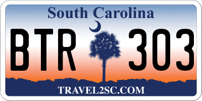 SC license plate BTR303