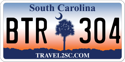 SC license plate BTR304