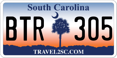 SC license plate BTR305