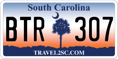 SC license plate BTR307