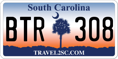 SC license plate BTR308
