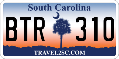 SC license plate BTR310
