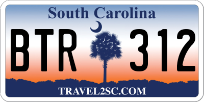 SC license plate BTR312