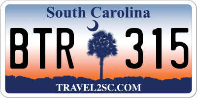 SC license plate BTR315