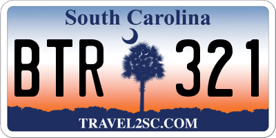 SC license plate BTR321