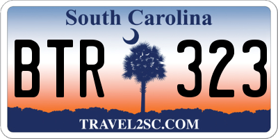 SC license plate BTR323