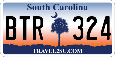 SC license plate BTR324
