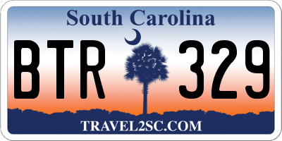 SC license plate BTR329