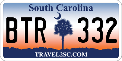 SC license plate BTR332