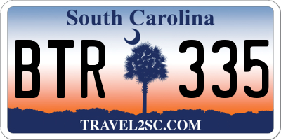 SC license plate BTR335