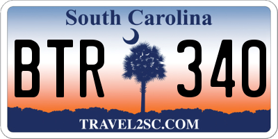 SC license plate BTR340