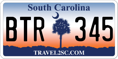 SC license plate BTR345